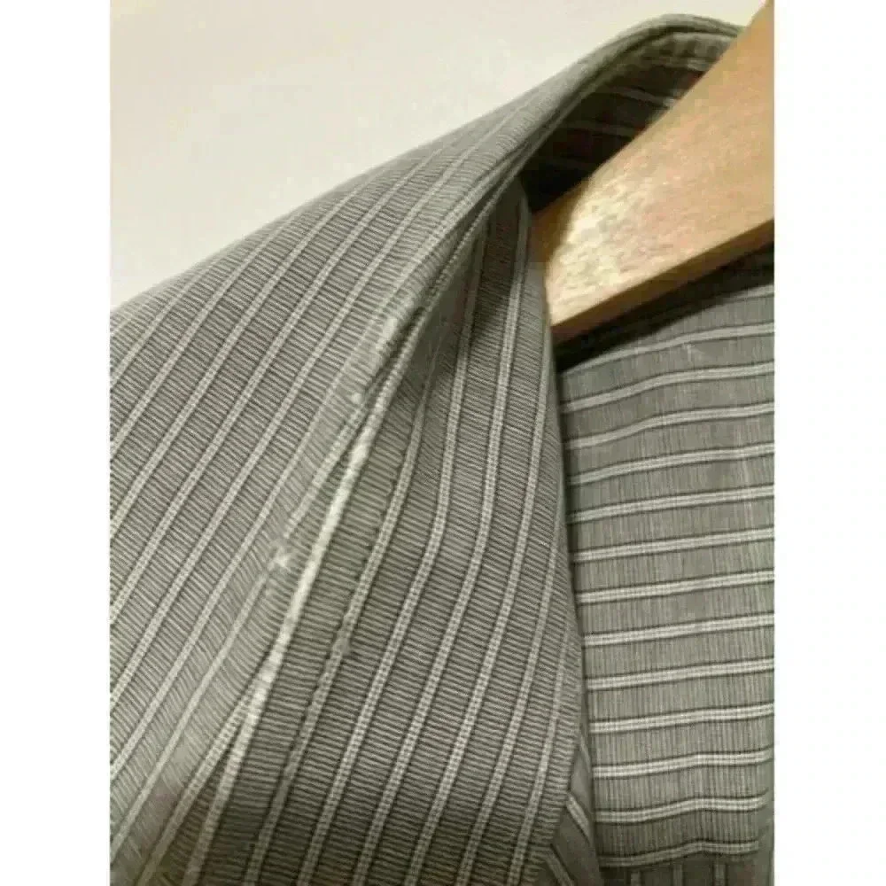 HUGO BOSS Long Sleeve Shirt Stretch Grey Striped Collar Dress Shirt 15 3/4 40 - Picture 9 of 12